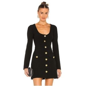 A.L.C. Ivy Dress in Black Gold Buttons in Size 4